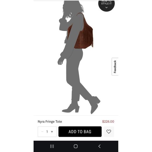 Lucky Brand Genuine Leather  Nyra Bag Tan Fringe Boho Suede Hobo Tote Bag - Picture 6 of 7